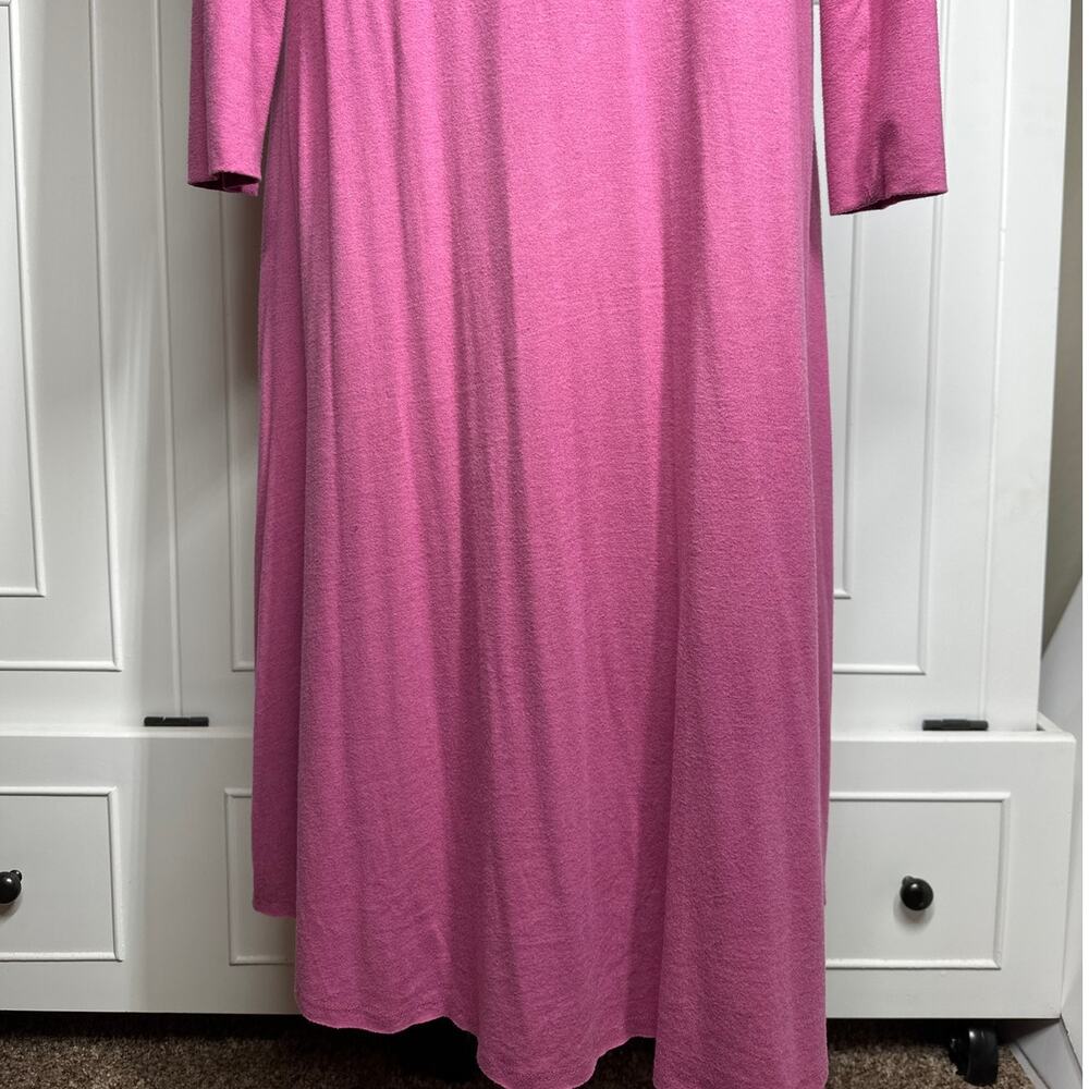 Daily Practice by Anthropologie Ruched Midi Dress Pink Jersey Knit Sz 1X Casual - Picture 8 of 11